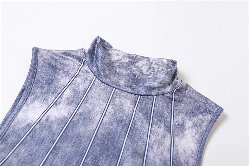 Online shopping summer outfits sleeveless lounge wear digital print 2 piece set women