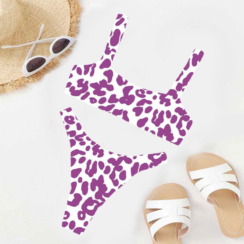 OOTN Female Cut Out Bathing Suit Swimwear 2023 Women Orange Leopard Push Up Padded Thong Swimsuit Sexy Micro Bikini