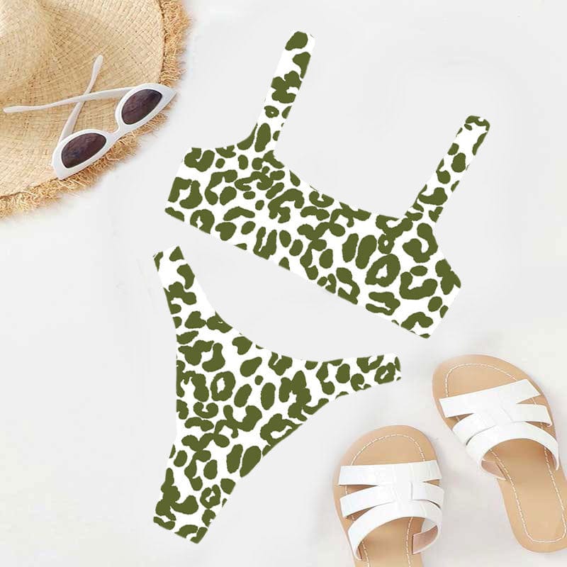 OOTN Female Cut Out Bathing Suit Swimwear 2023 Women Orange Leopard Push Up Padded Thong Swimsuit Sexy Micro Bikini