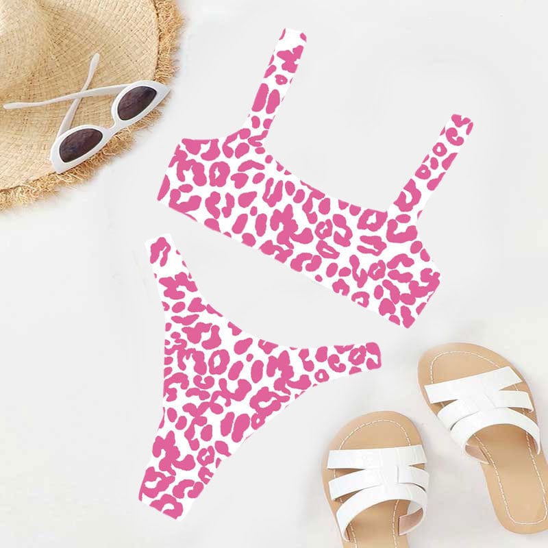 OOTN Female Cut Out Bathing Suit Swimwear 2023 Women Orange Leopard Push Up Padded Thong Swimsuit Sexy Micro Bikini