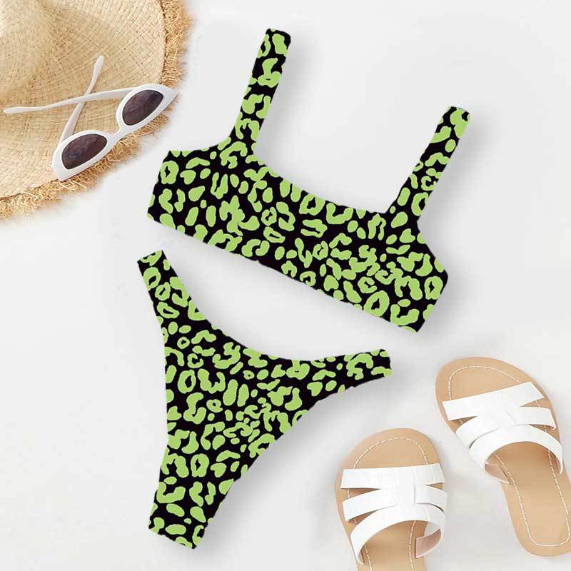 OOTN Female Cut Out Bathing Suit Swimwear 2023 Women Orange Leopard Push Up Padded Thong Swimsuit Sexy Micro Bikini