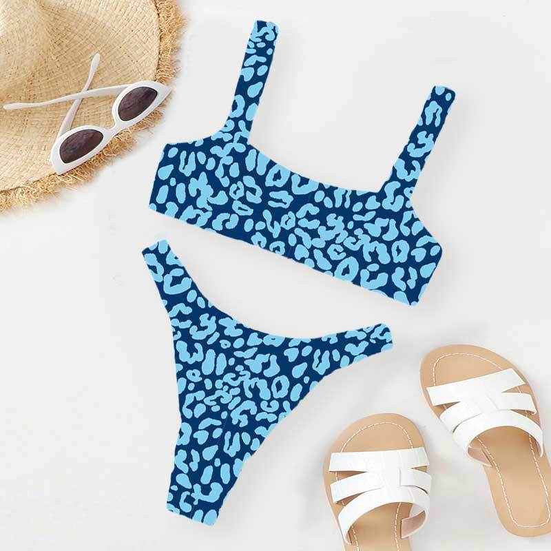 OOTN Female Cut Out Bathing Suit Swimwear 2023 Women Orange Leopard Push Up Padded Thong Swimsuit Sexy Micro Bikini