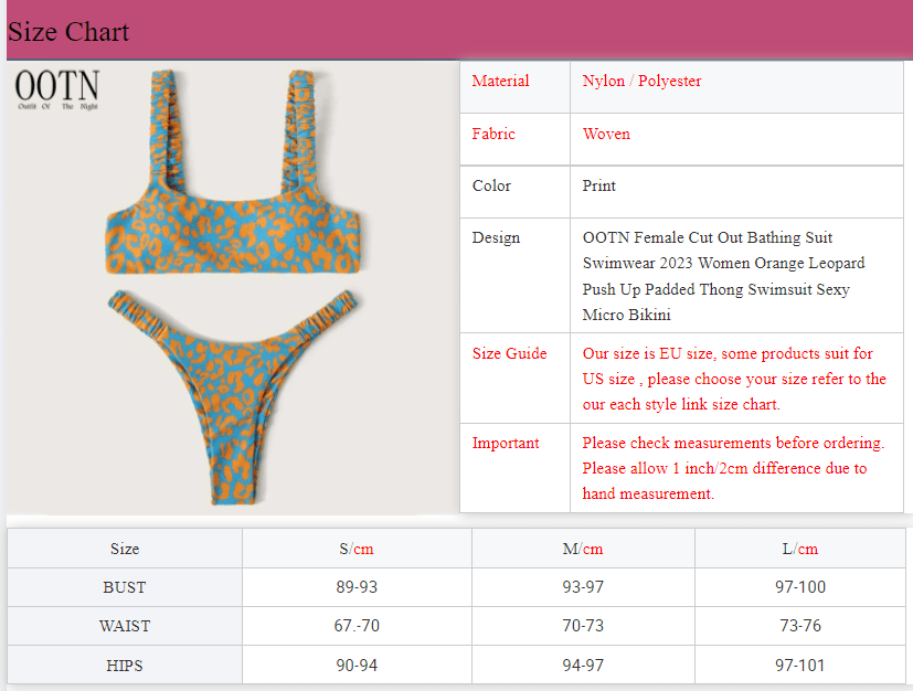 OOTN Female Cut Out Bathing Suit Swimwear 2023 Women Orange Leopard Push Up Padded Thong Swimsuit Sexy Micro Bikini