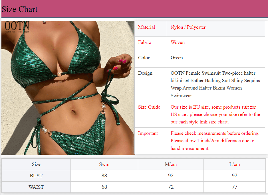 OOTN Female Swimsuit Two-piece halter bikini set Bather Bathing Suit Shiny Sequins Wrap Around Halter Bikini Women Swimwear