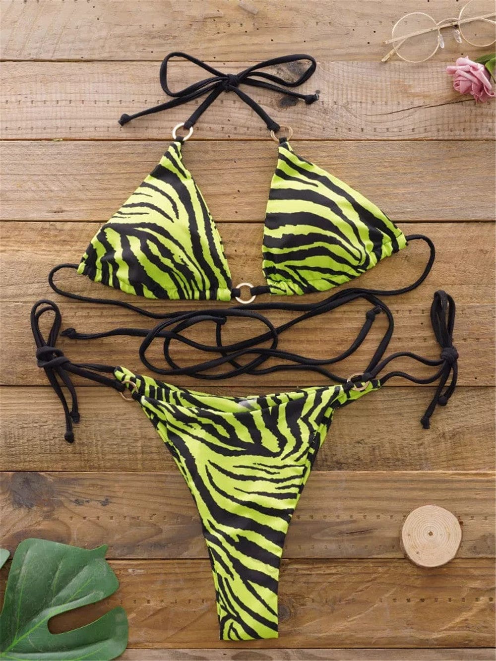 OOTN Micro Bikini Set Summer Swim Suit Women 2023 Leopard Swimsuit Sexy Brazilian Thong halter bikini custom bikini set