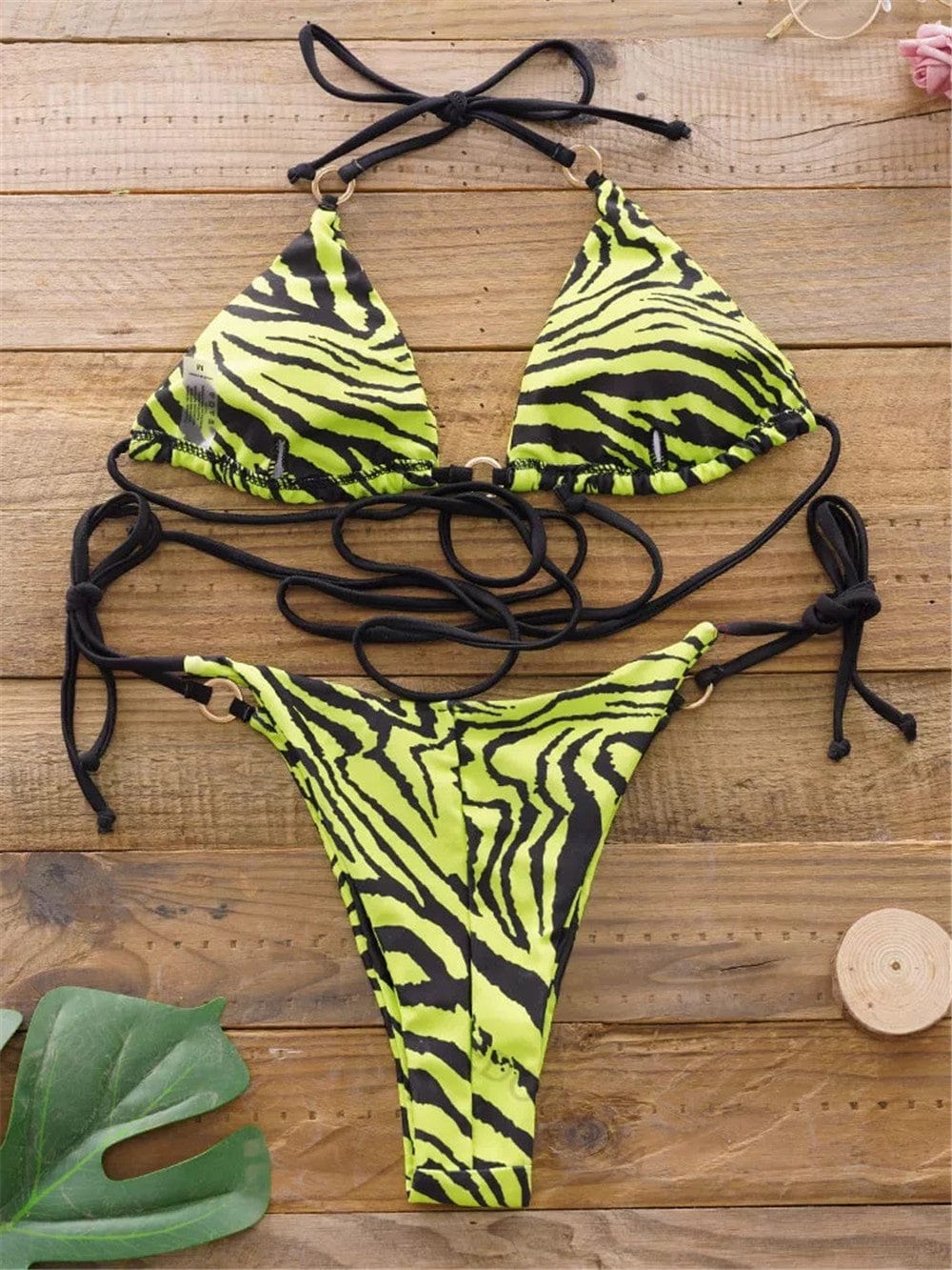 OOTN Micro Bikini Set Summer Swim Suit Women 2023 Leopard Swimsuit Sexy Brazilian Thong halter bikini custom bikini set