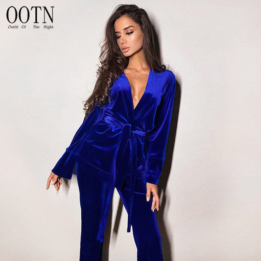 OOTN Nightwear Warm Robes Set Woman 2 Pieces Solid Color Trouser Suits Velvet Bathrobe Women Velour Women's Nightgown Robe Sets