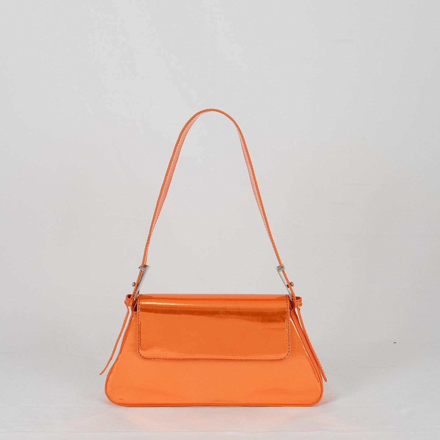 Orange 2023 Brand Designer Inclined Shoulder Bags Underarm Purse Shiny Patent Leather Bags Women Handbags