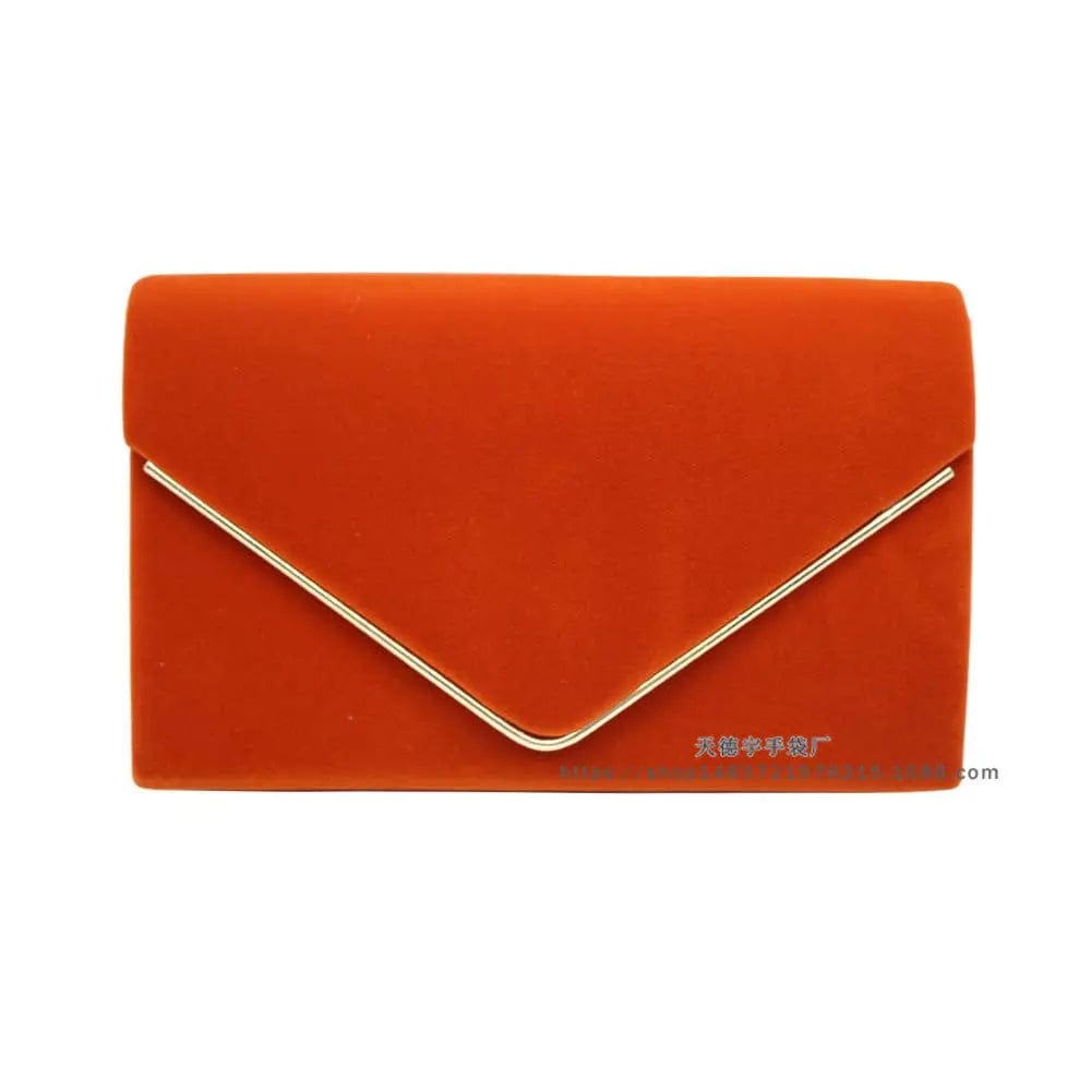 orange Summer Spot New High-end Velvet Dinner Bag Fashion Lady Clutch Retro Large Capacity Fashionable Evening Bag