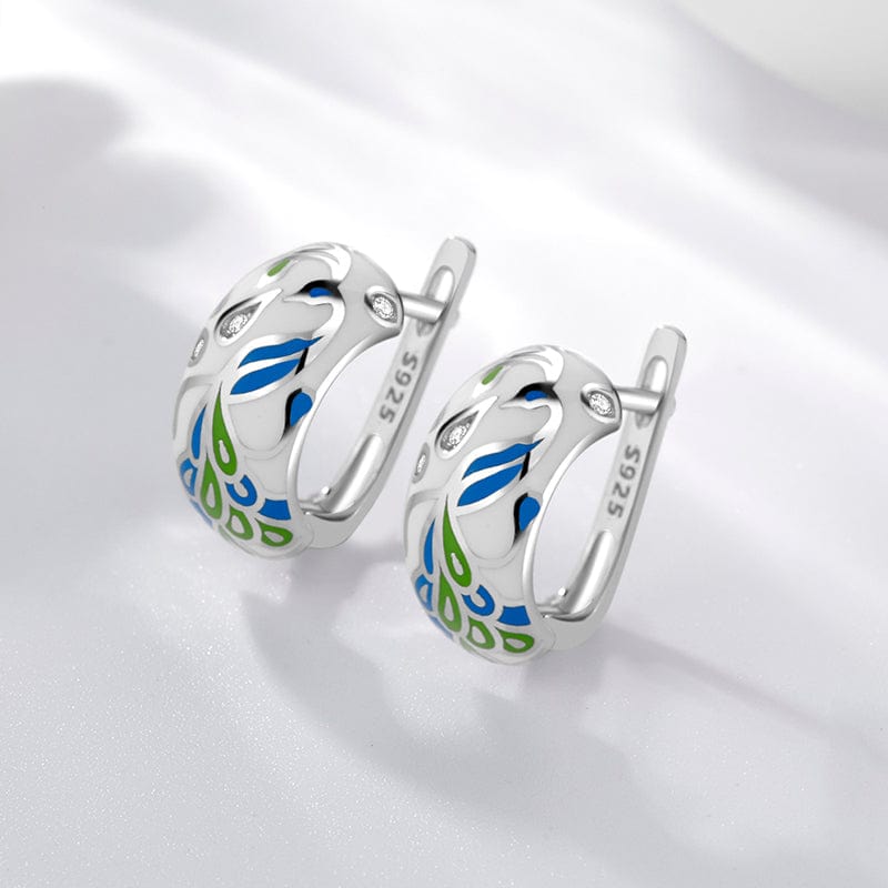 Original 925 Sterling Silver Emerald classic color and Black Enamel Fine CZ Earrings for Women Luxury Party Jewelry Earring