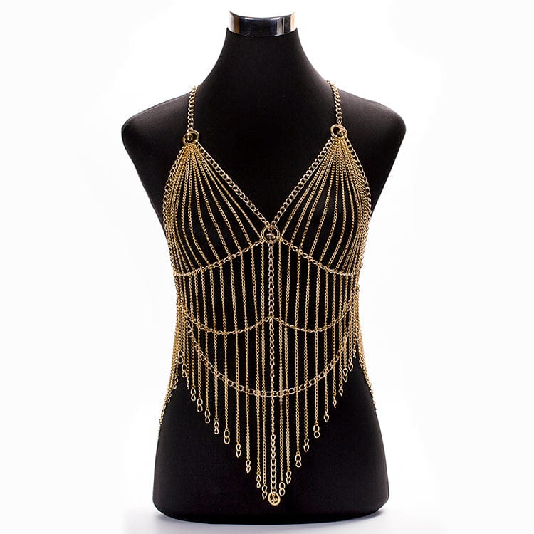 Original Design Sexy Body Jewelry Bra Chain Long Tassel Halter Jewelry Summer  Bikini Night Bar Sexy Body Belly Chain Wholesale
