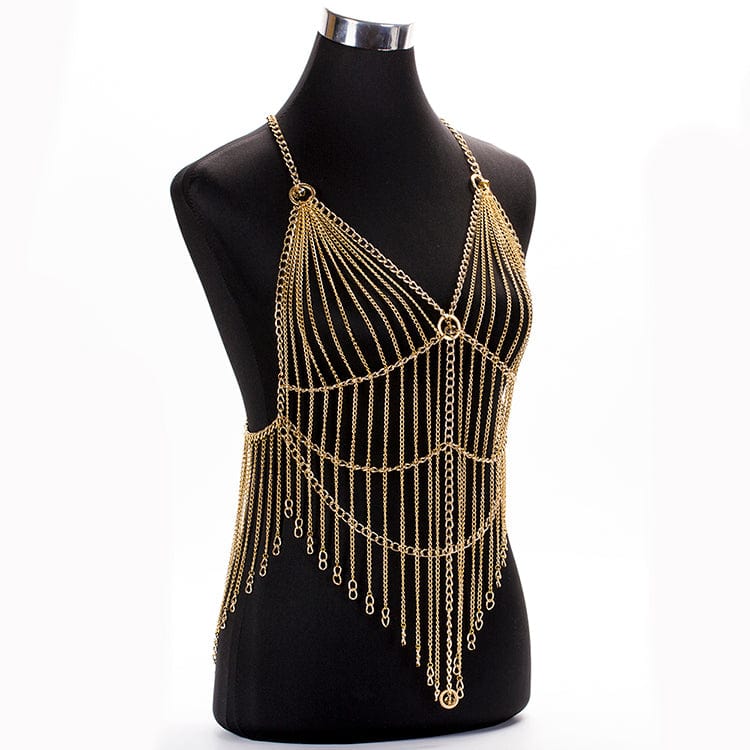 Original Design Sexy Body Jewelry Bra Chain Long Tassel Halter Jewelry Summer  Bikini Night Bar Sexy Body Belly Chain Wholesale