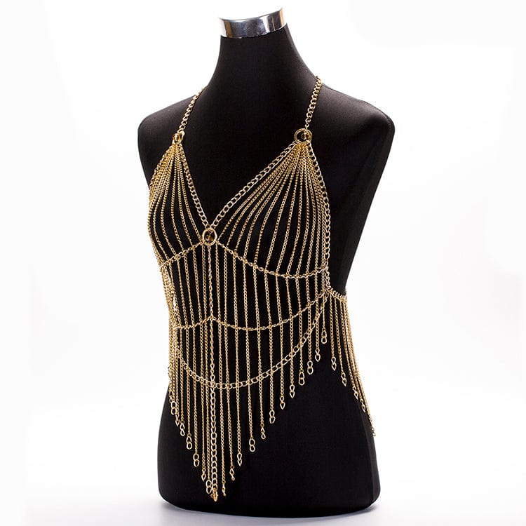 Original Design Sexy Body Jewelry Bra Chain Long Tassel Halter Jewelry Summer  Bikini Night Bar Sexy Body Belly Chain Wholesale