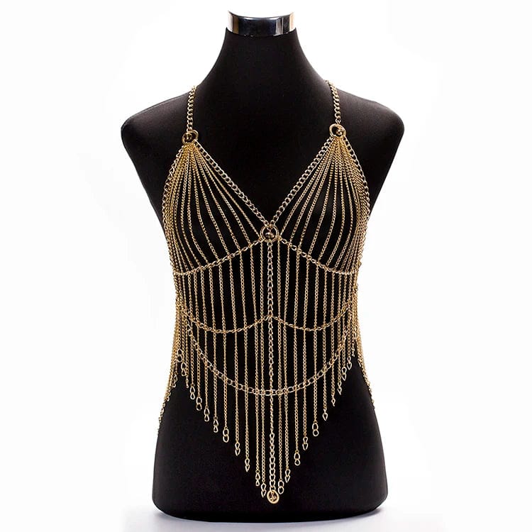 Original Design Sexy Body Jewelry Bra Chain Long Tassel Halter Jewelry Summer  Bikini Night Bar Sexy Body Belly Chain Wholesale