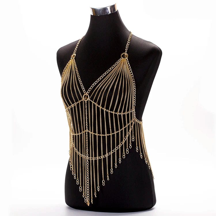 Original Design Sexy Body Jewelry Bra Chain Long Tassel Halter Jewelry Summer  Bikini Night Bar Sexy Body Belly Chain Wholesale