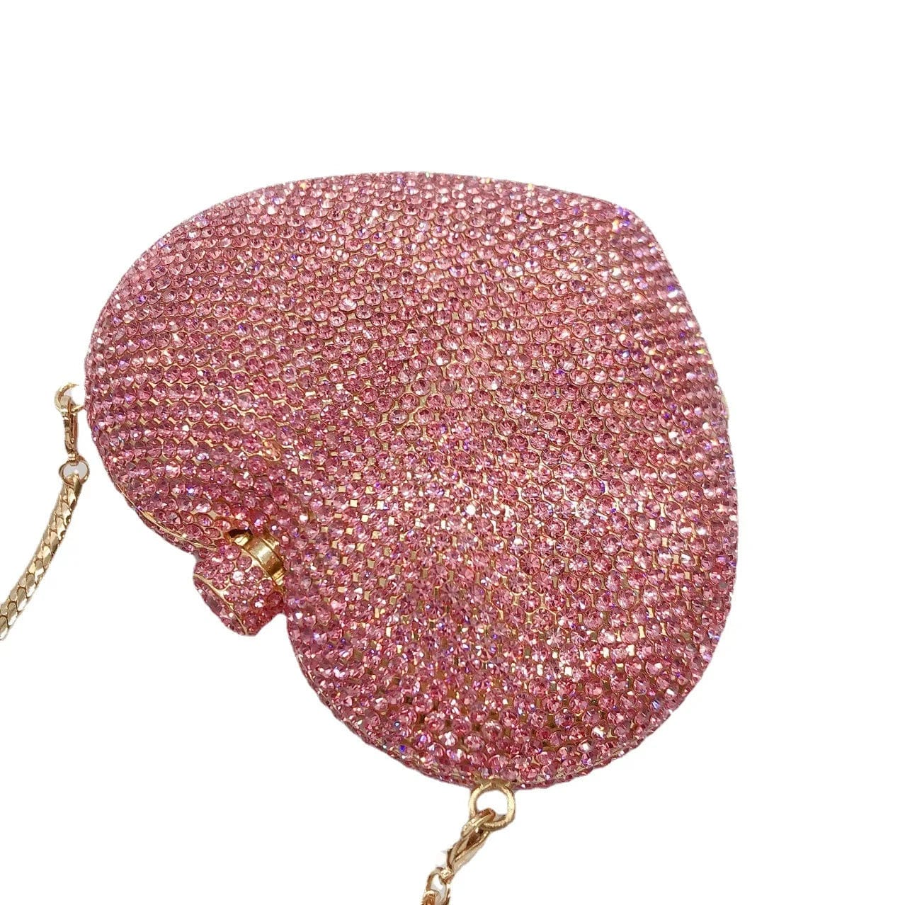 Original Factory Luxury Clutches Evening bags Pink Heart Rhinestone Bag Heart Shape Purse Crystal Handbag Party bags Women