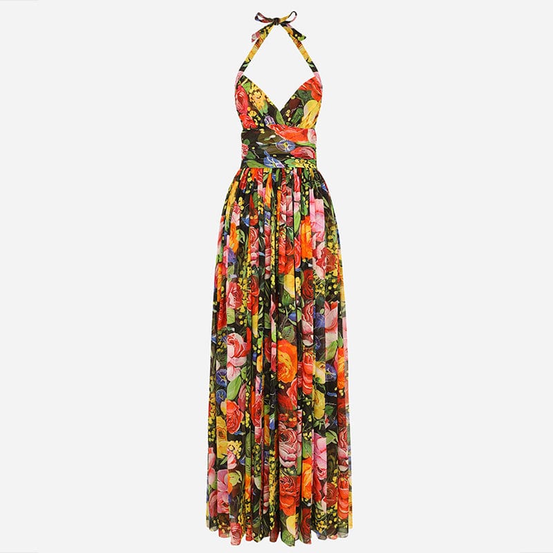 OS478075 Europe and the United States sexy strapless backless high-waisted self-cultivation dress with a floor-length dress