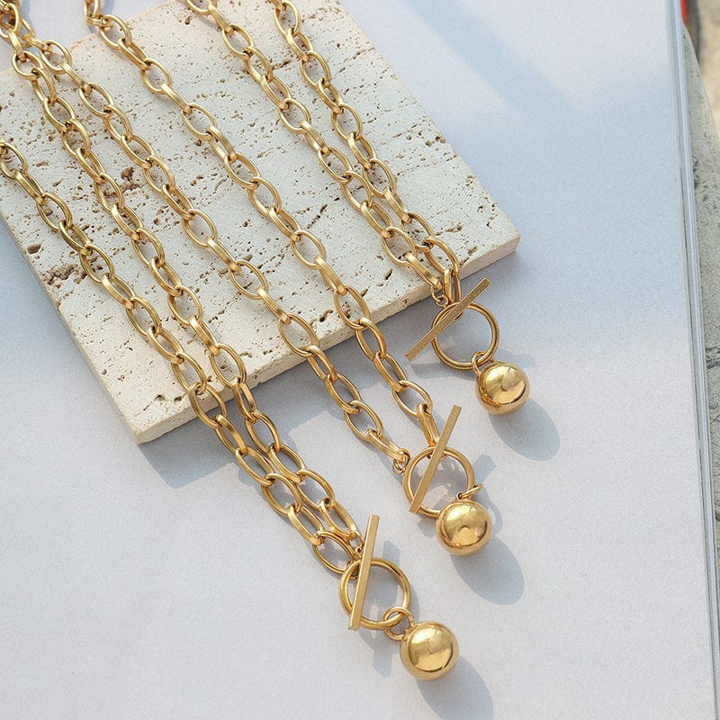 OT Buckle Necklaces for Women Fashion Creative Round Beads Wedding Jewelry Fine Gifts