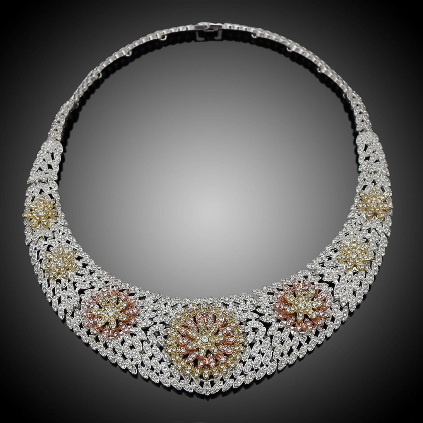 other / silver Silver Color Dubai jewelry set with Colorful flower hot sale