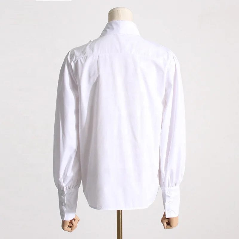 OUDINA 2023 Autumn New Fashion Unique Shirt Simple Temperament Long Sleeve Cardigan Formal Women's Shirts