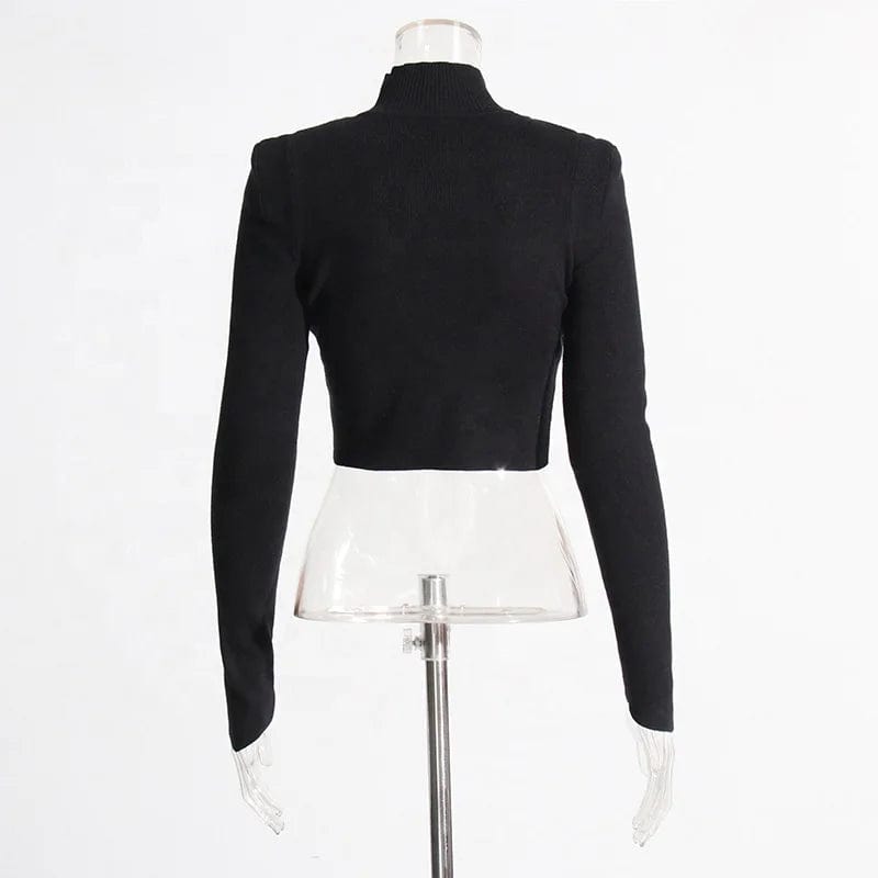 OUDINA 2023 New Arrivals Women Patchwork Detachable Denim Cuffs Casual Top Sweater Knit Women's Sweaters