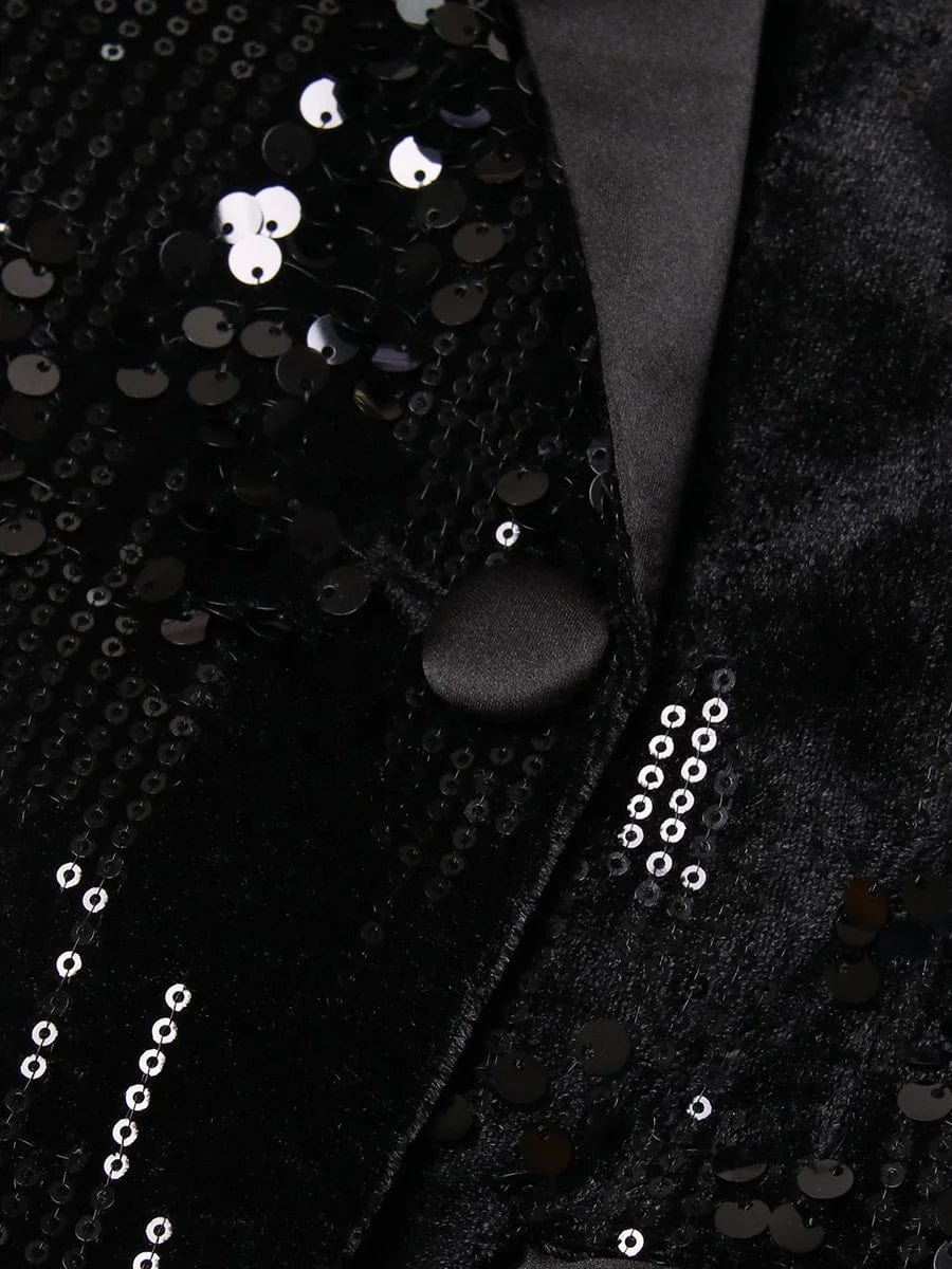 OUDINA 2024 New Fashion Light Luxury Sequin Blazer Women Style Slim Cuffs Fur Splicing Women's Suits Blazers