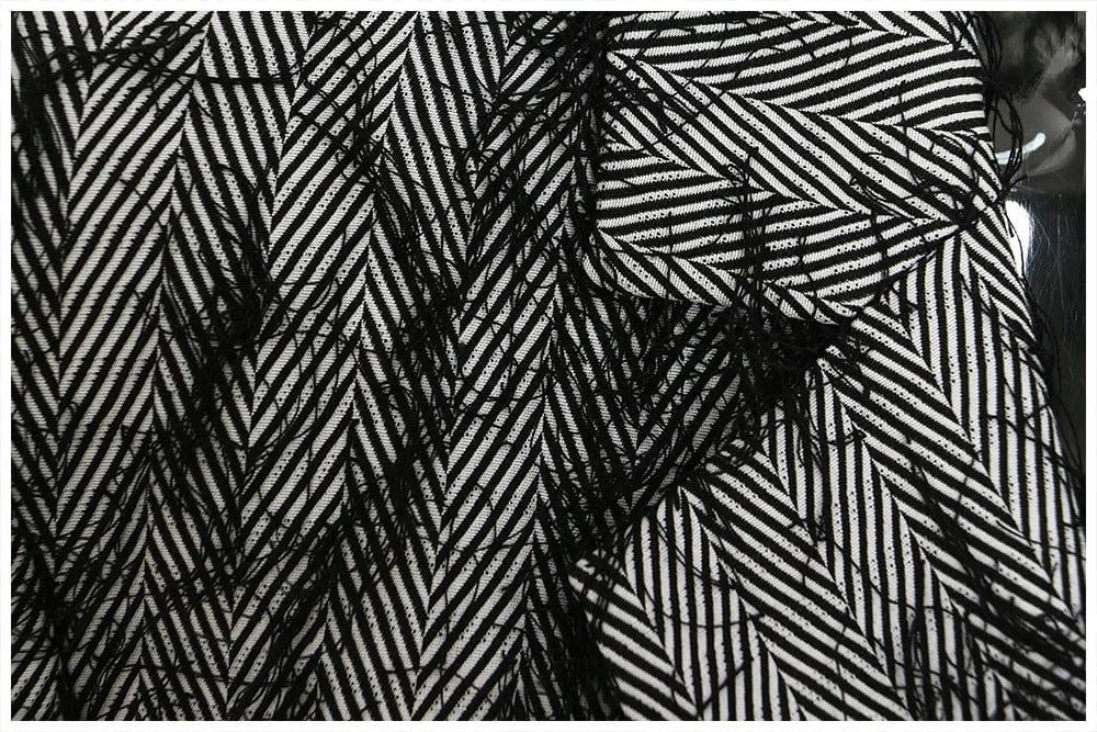 OUDINA 2024 New Wholesale Patchwork Contrasting Colors Tassel Wool Windbreaker Jacket Ladies Women Long Coat