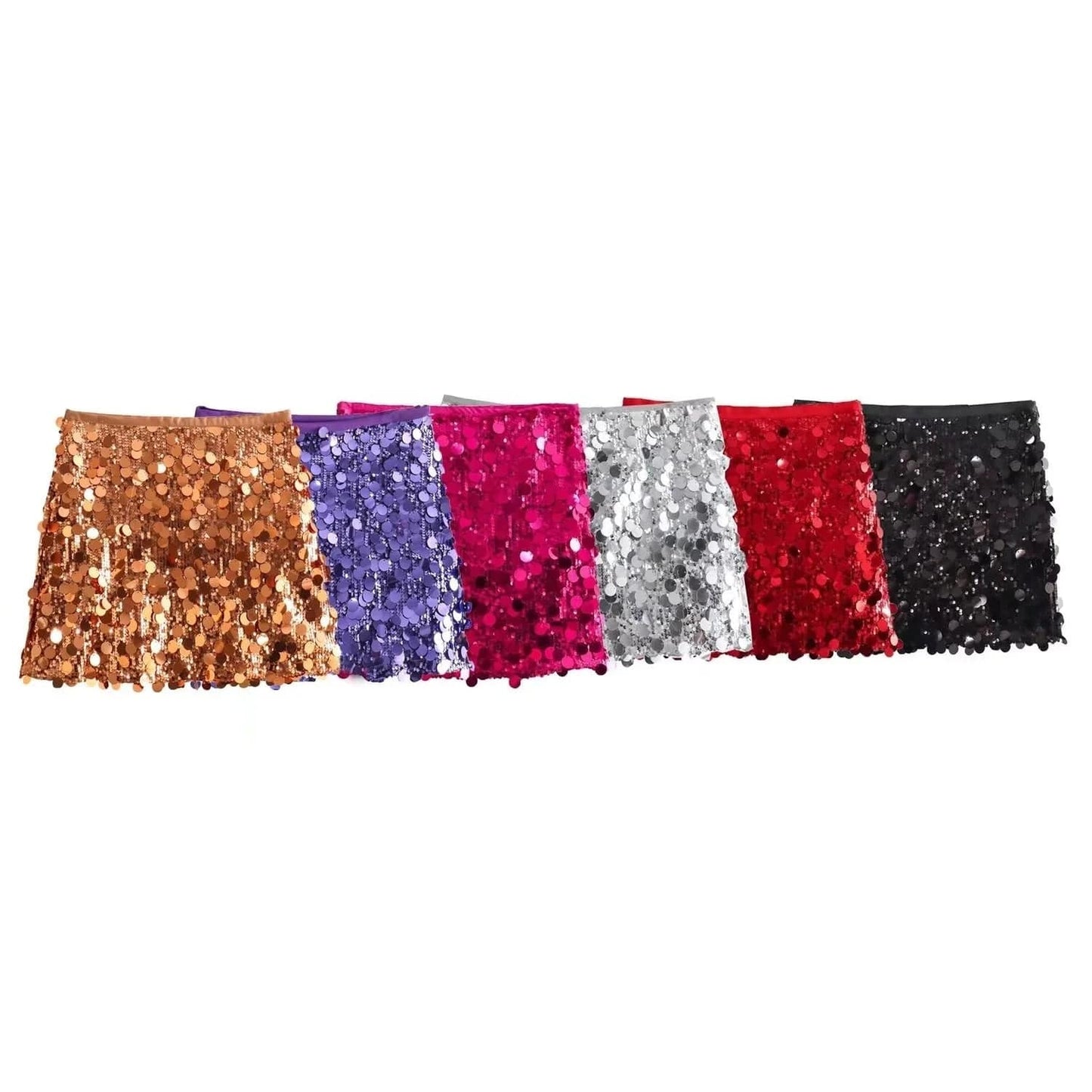 OUDINA American Style Club Party Bling Shiny Mini Sexy Skirt Sequin Skirts For Women