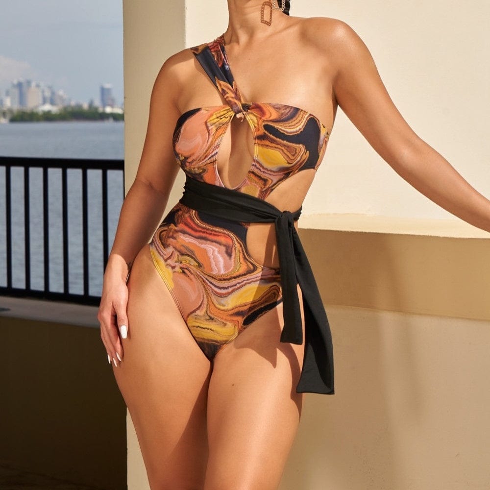 OUDINA European Contrast Color Swimsuit Sexy Bra Panties Set Bikinis Woman Swimwear Bikini Women