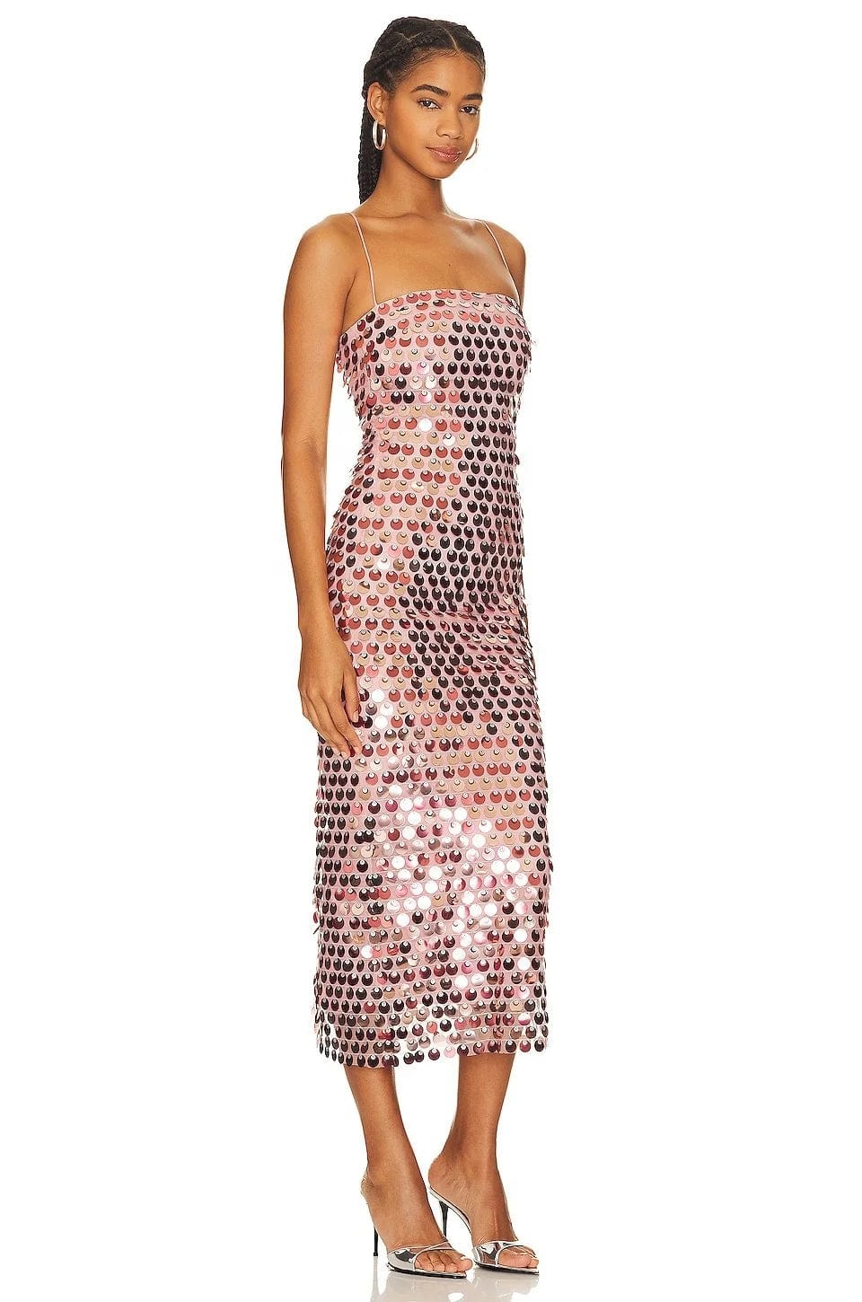 OUDINA European Fashionable Banquet Luxury Suspender Slit Dress Women Evening Elegant Long Party Dresses