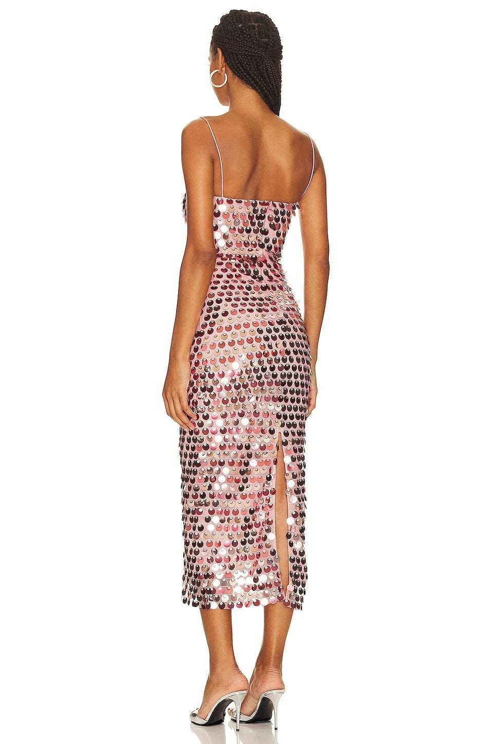 OUDINA European Fashionable Banquet Luxury Suspender Slit Dress Women Evening Elegant Long Party Dresses