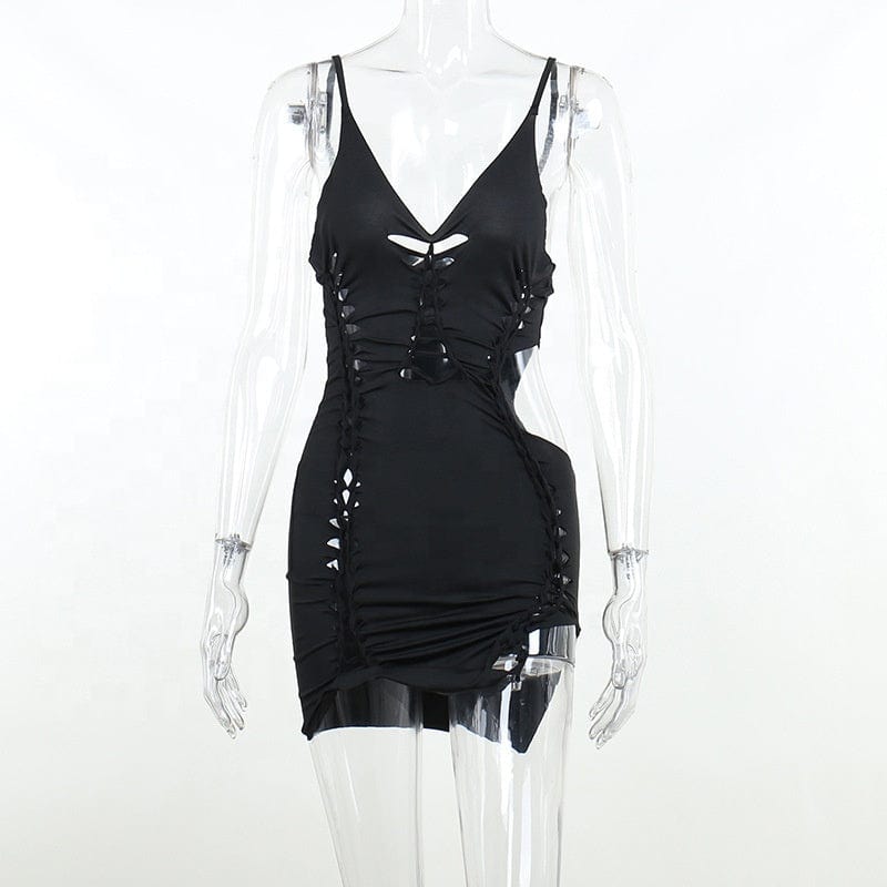 OUDINA European Style Summer Party Culb Sleeveless Casual Dresses Bodycon Dress Women