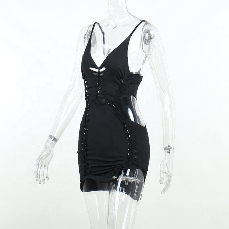 OUDINA European Style Summer Party Culb Sleeveless Casual Dresses Bodycon Dress Women