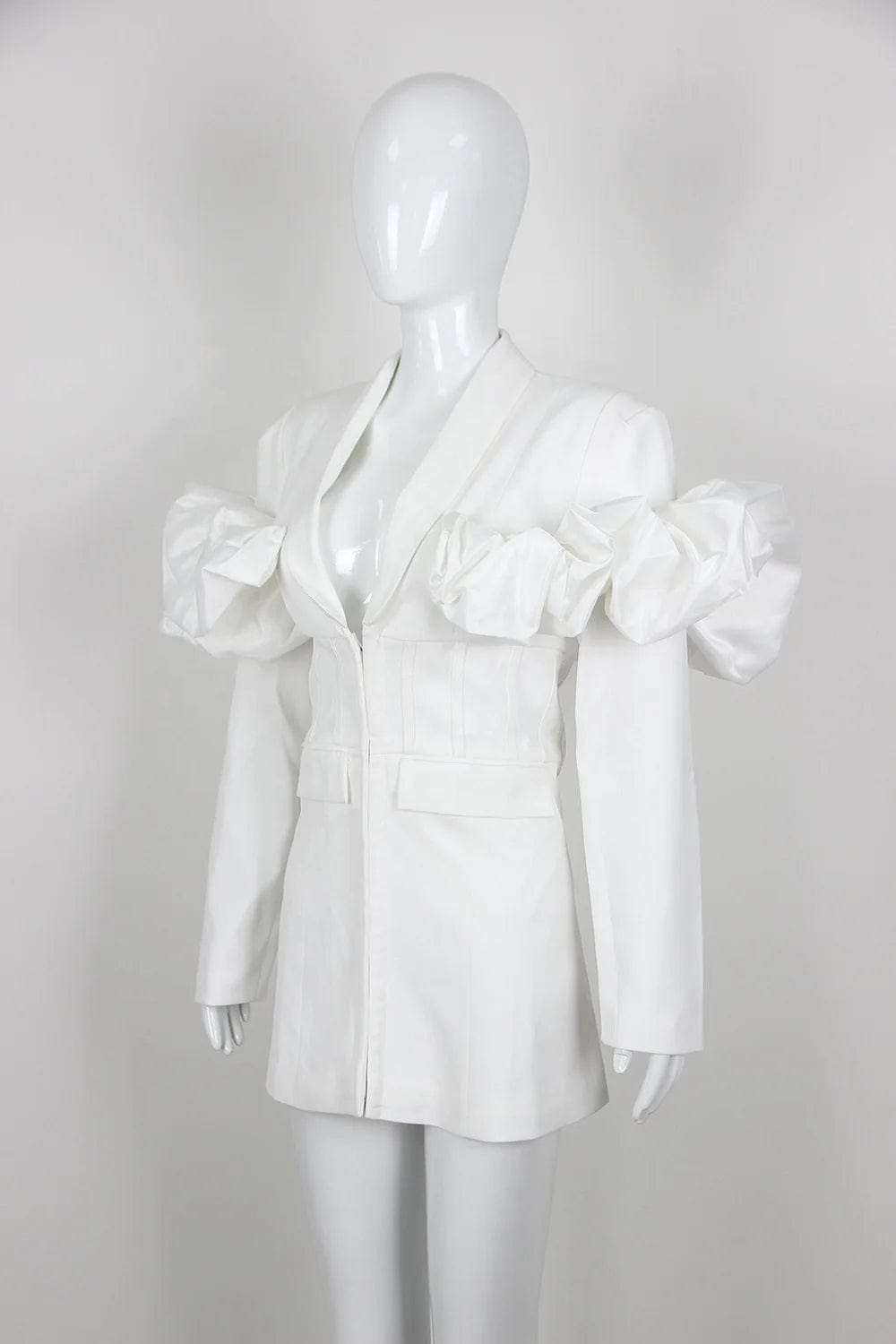 OUDINA Factory 2024 Drop Shipping White Deep V Casual Women Dresses Corset Dress For Women