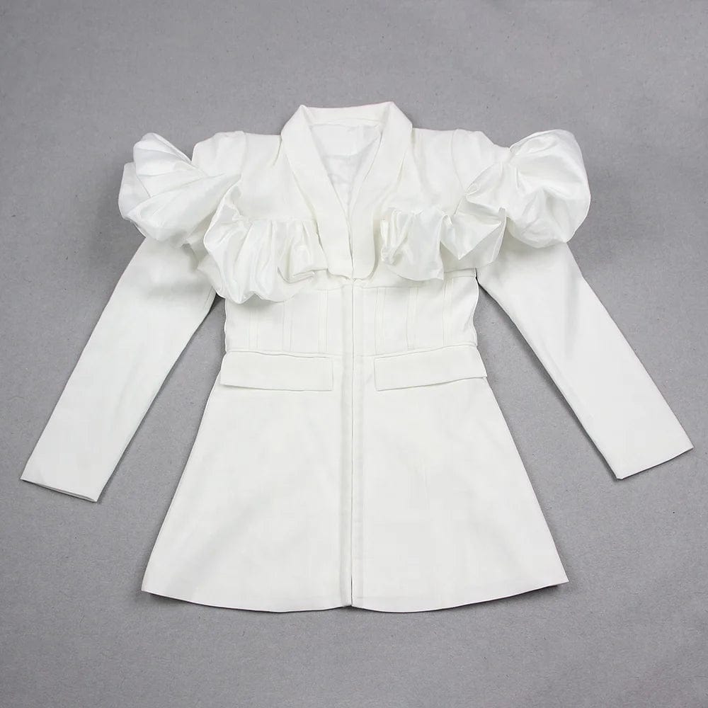 OUDINA Factory 2024 Drop Shipping White Deep V Casual Women Dresses Corset Dress For Women