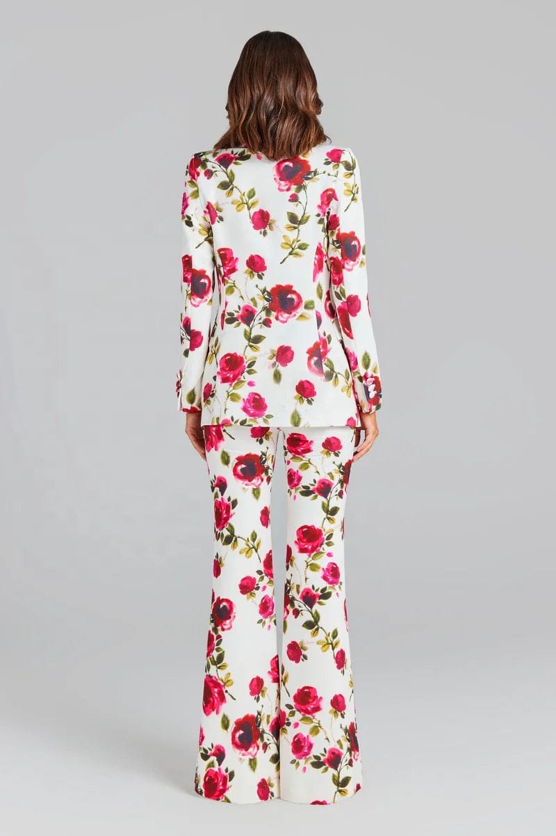 OUDINA Fashion Casual Printed Crop Top Trousers Three Piece Set Office Formal Pants Suite Women's Suits & Tuxedo