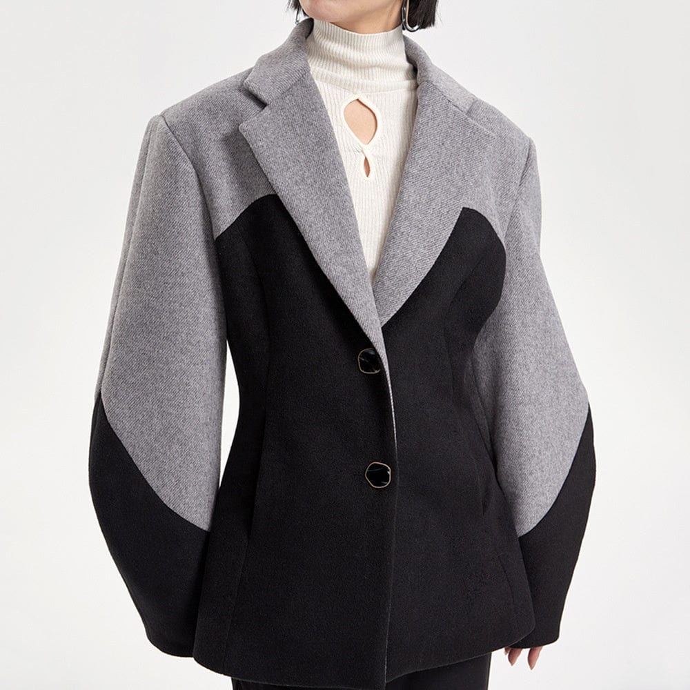 OUDINA Fashion Casual Single-breasted Button Waist Jackets Female Blazers Damas Mujeres Women Blazer Suit