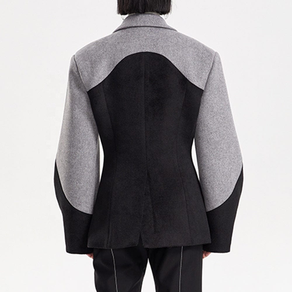 OUDINA Fashion Casual Single-breasted Button Waist Jackets Female Blazers Damas Mujeres Women Blazer Suit