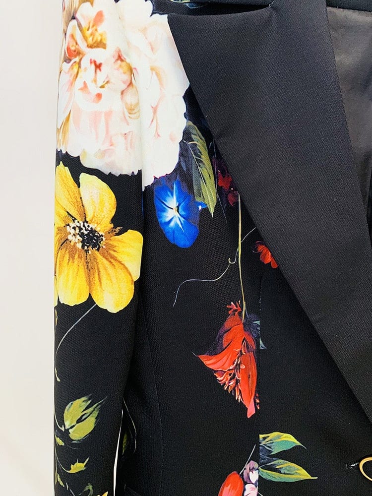 OUDINA Fashion Elegant One Button V Neck Suits Set For Women's Printing  Long Sleeve Suits Set For Women