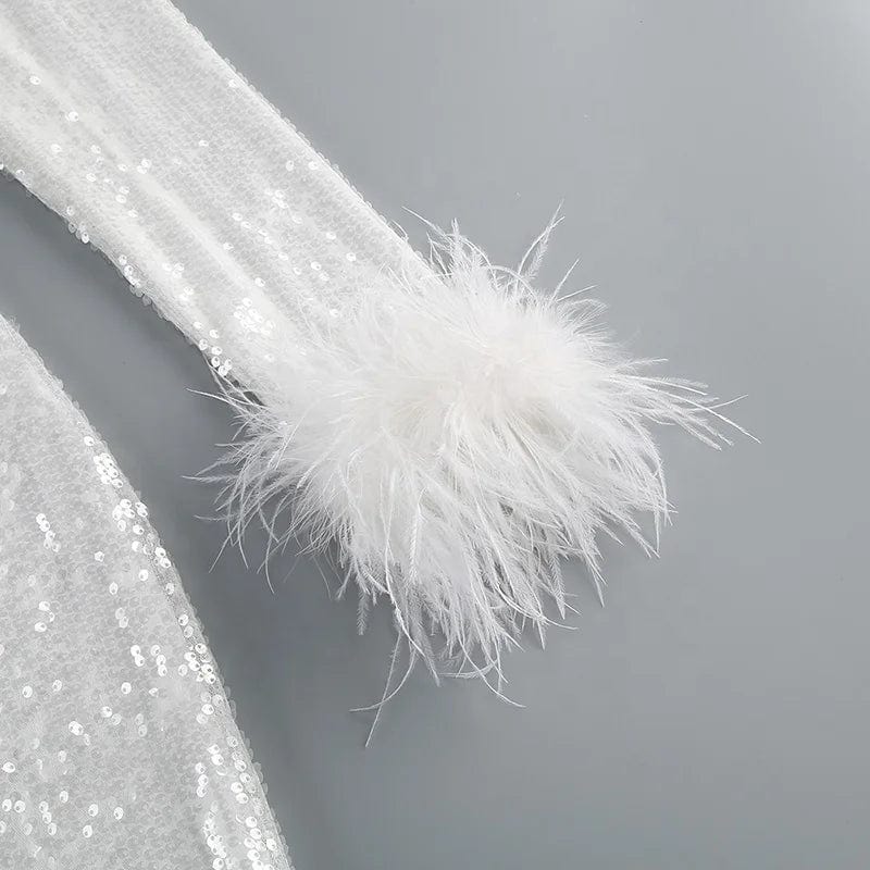 OUDINA Fashion Modest Hot Diamond Hollow Sleeveless Long Dress Women Lady Elegant Formal Black Evening Dresses