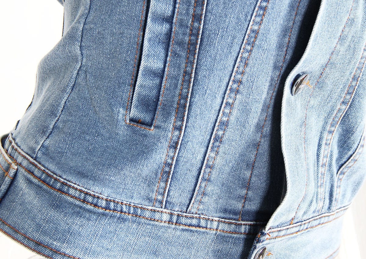 OUDINA Fashionable Unique Style Layered One Shoulder Irregular Blouses And Top Denim Tops Shirts For Women