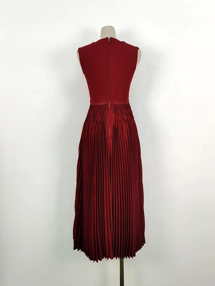 OUDINA French Lady Style Black Elegant Diamond Chain Knitted Bodycon Dress Dinner Long Dresses For Women