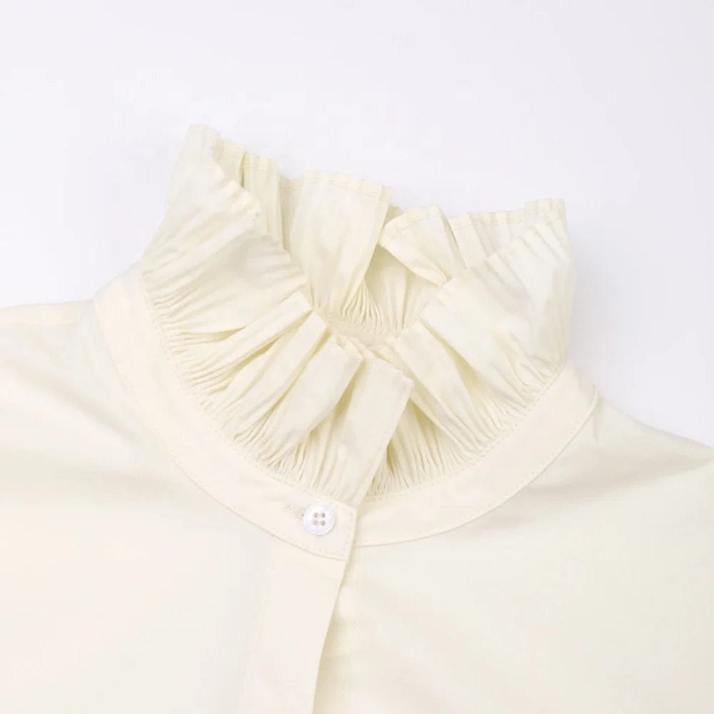 OUDINA French Lazy Style Loose Shirt For Women New Style Long Sleeve Pleated Design Slim Women's Shirts