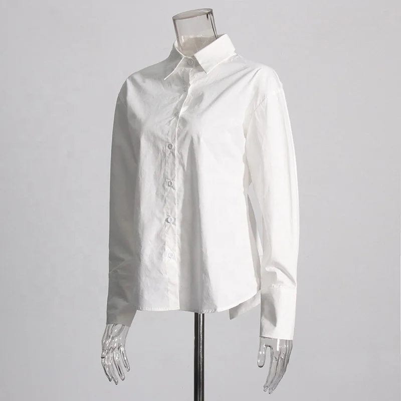 OUDINA French Style Backless Shirt New Temperament Designer Hollow Strap Long Sleeve Blouses And Shirts For Women