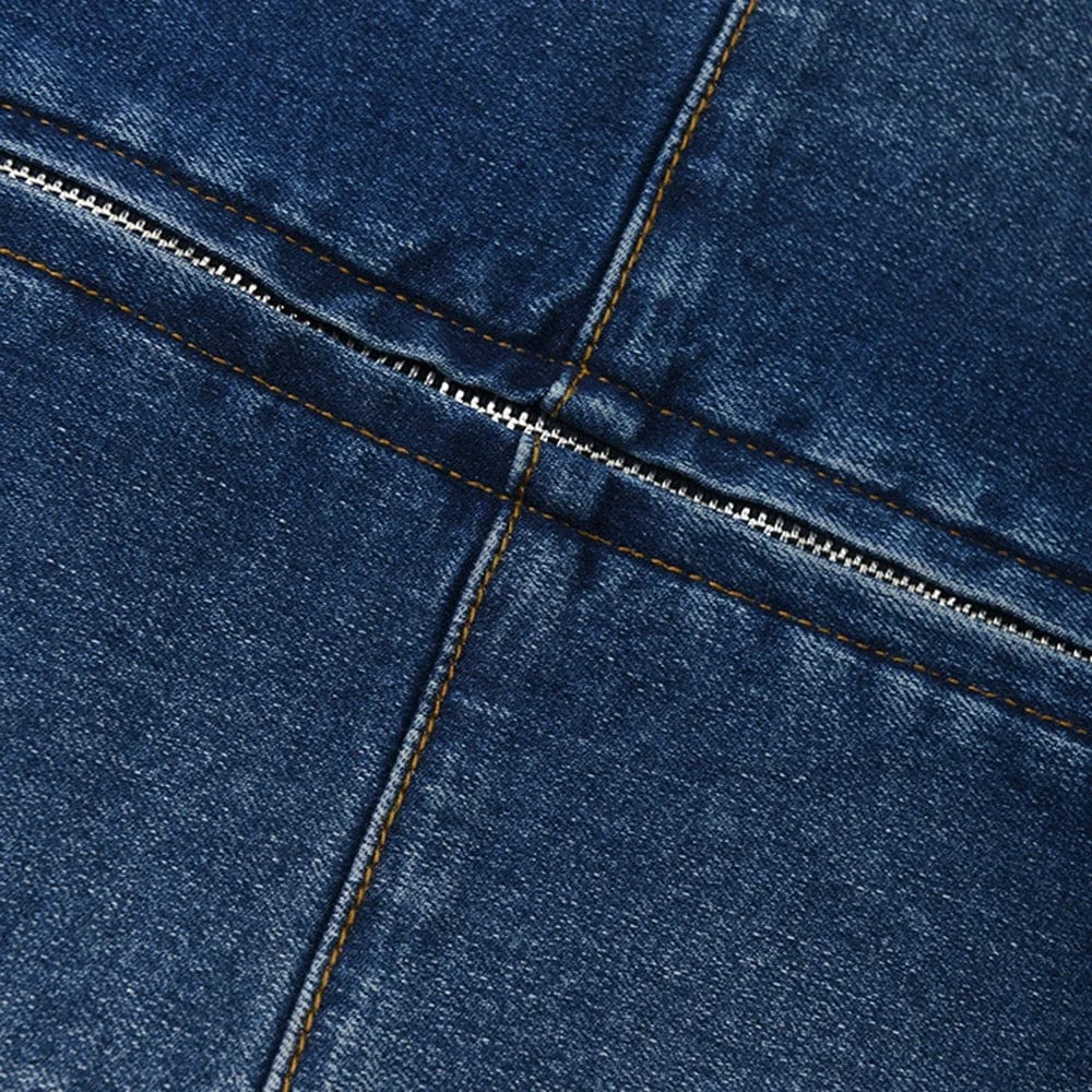 OUDINA French Style Short Sleeve Denim Long Dress For Women New Off-shoulder Versatile Mid-length Hem Casual Dresses