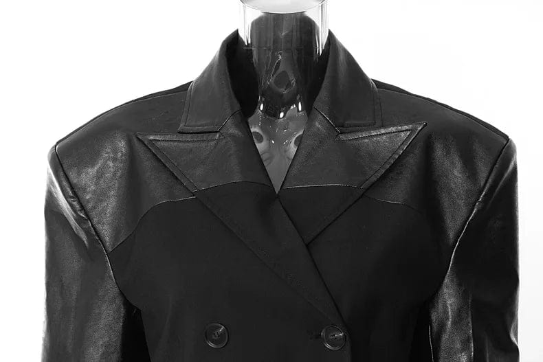 OUDINA Heavy Industry Irregular Long Coat For Women New Contrasting Color Woman Jacket And Asymmetric Woolen Coat