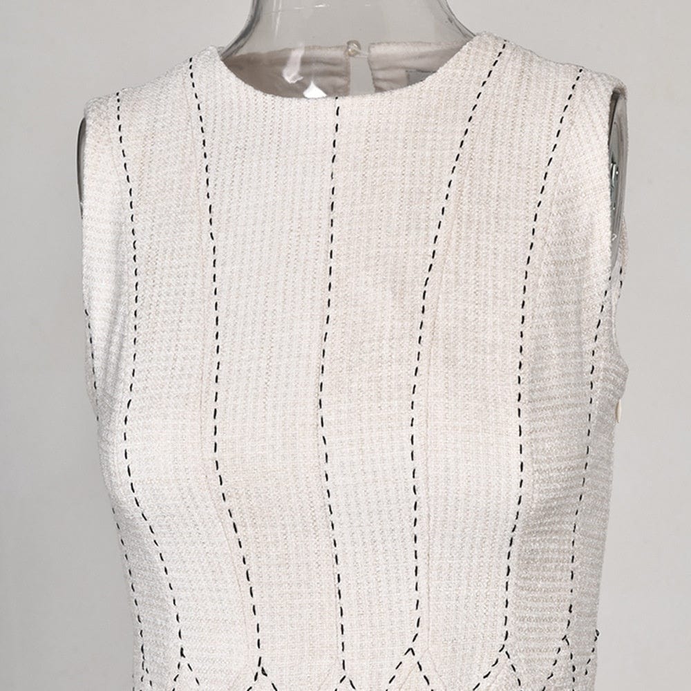 OUDINA High Fashionable Women Lady Elegant Sleeveless Dress Rhinestones Fluffy Long Women's Dresses