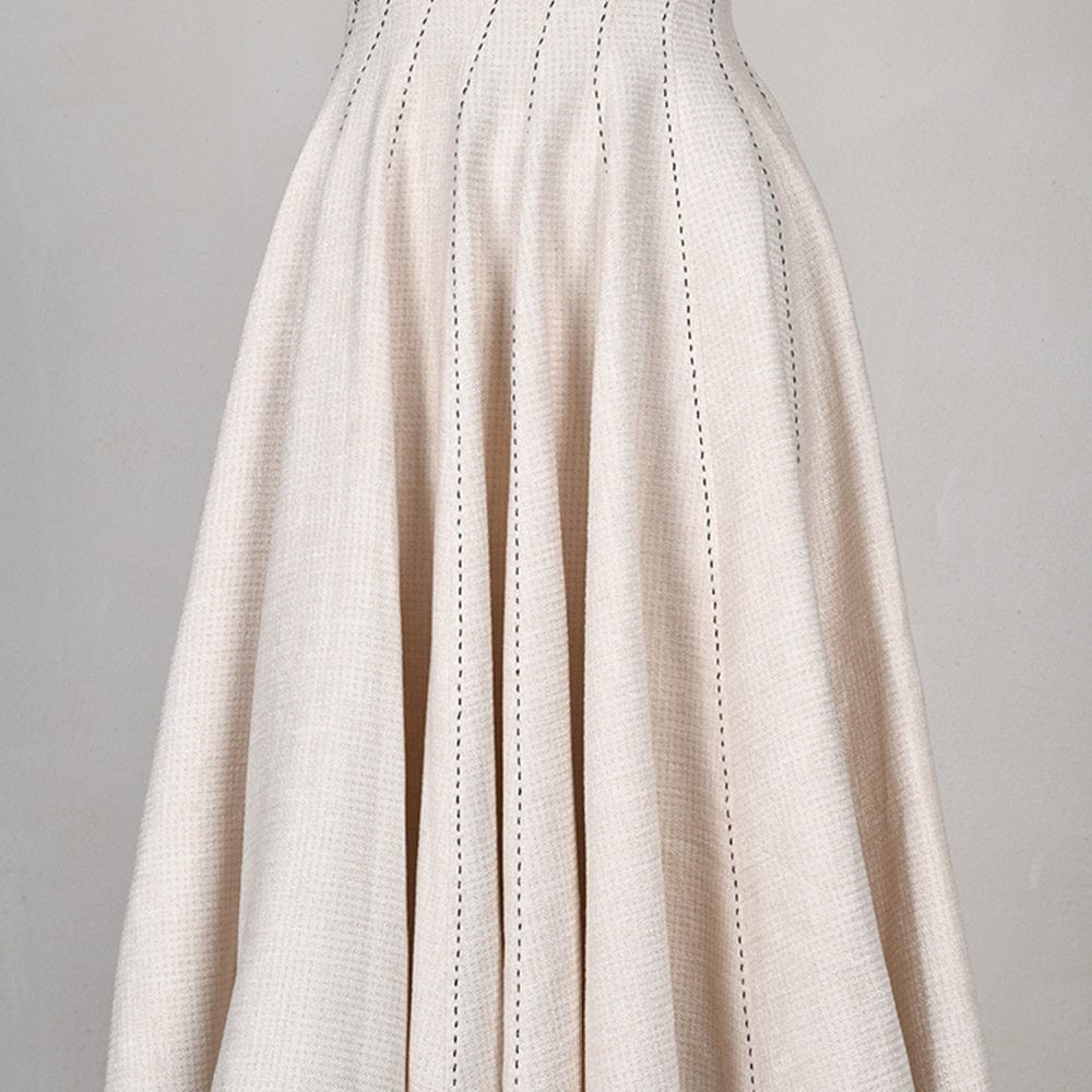 OUDINA High Fashionable Women Lady Elegant Sleeveless Dress Rhinestones Fluffy Long Women's Dresses