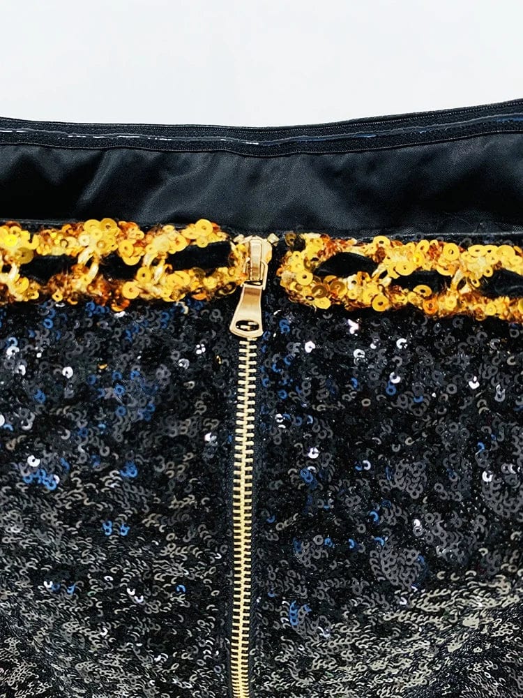 OUDINA In Stock New Style Star Sequin Party Fashion Heavy Industry Chain Tube Top Dress Women