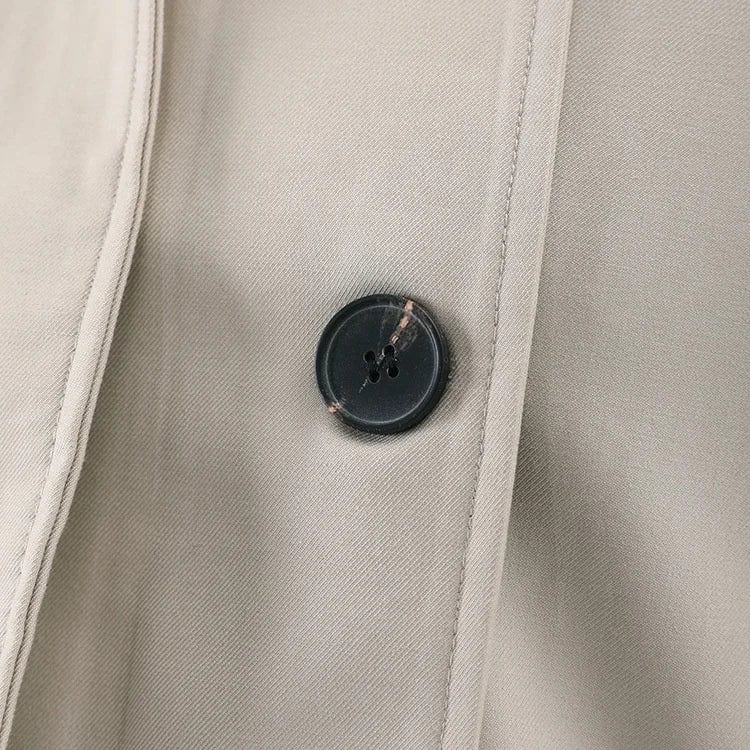 OUDINA New British Style Short Trench Coat Lapel Design Double Breasted Casual Ladies Jackets And Coats